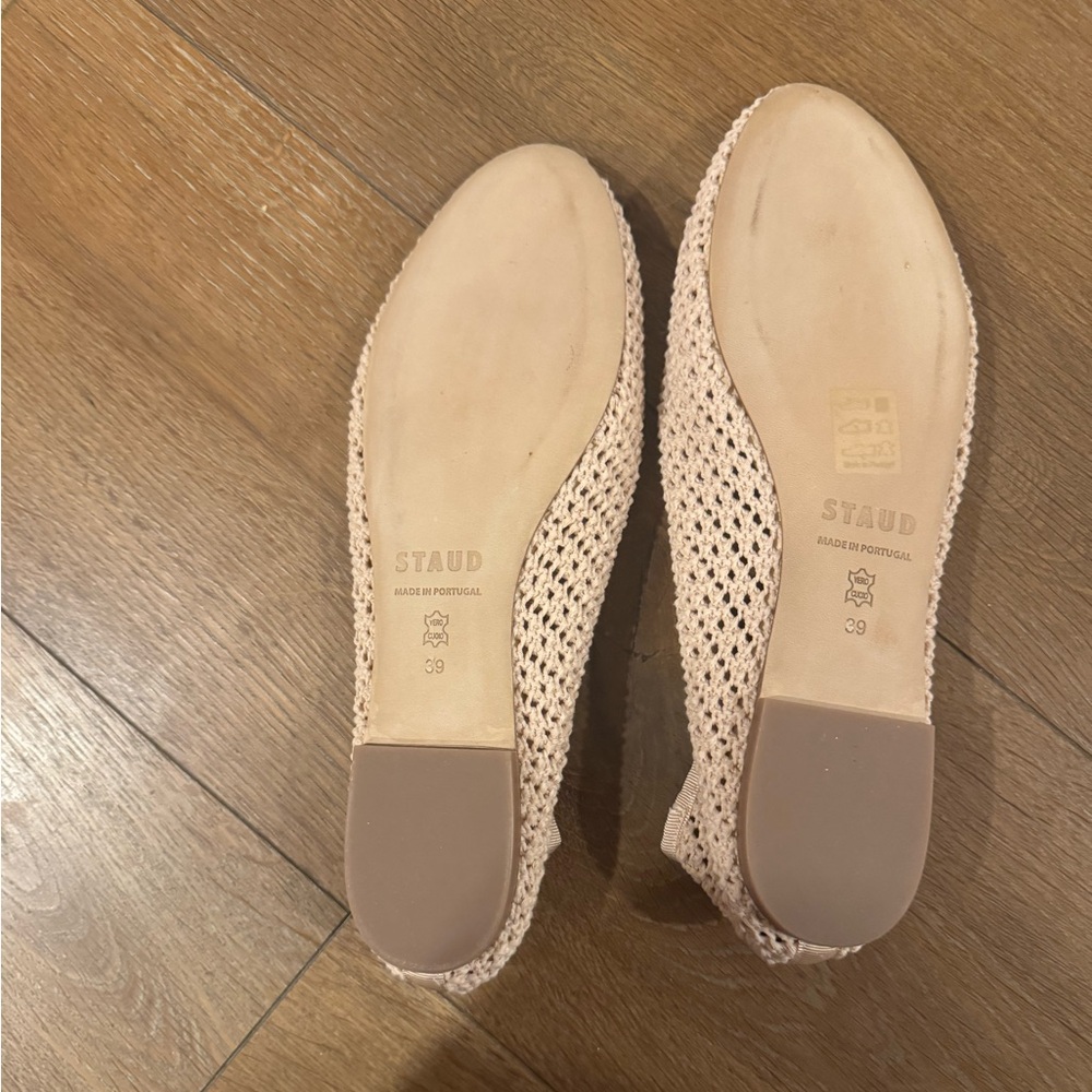 STAUD ALBA BALLET FLAT CREAM CROCHET - Picture 3 of 11